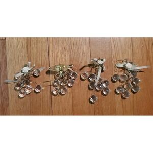 Vintage Clear Faceted Lucite Ornaments Lot Of 4 Roses Victorian Theme